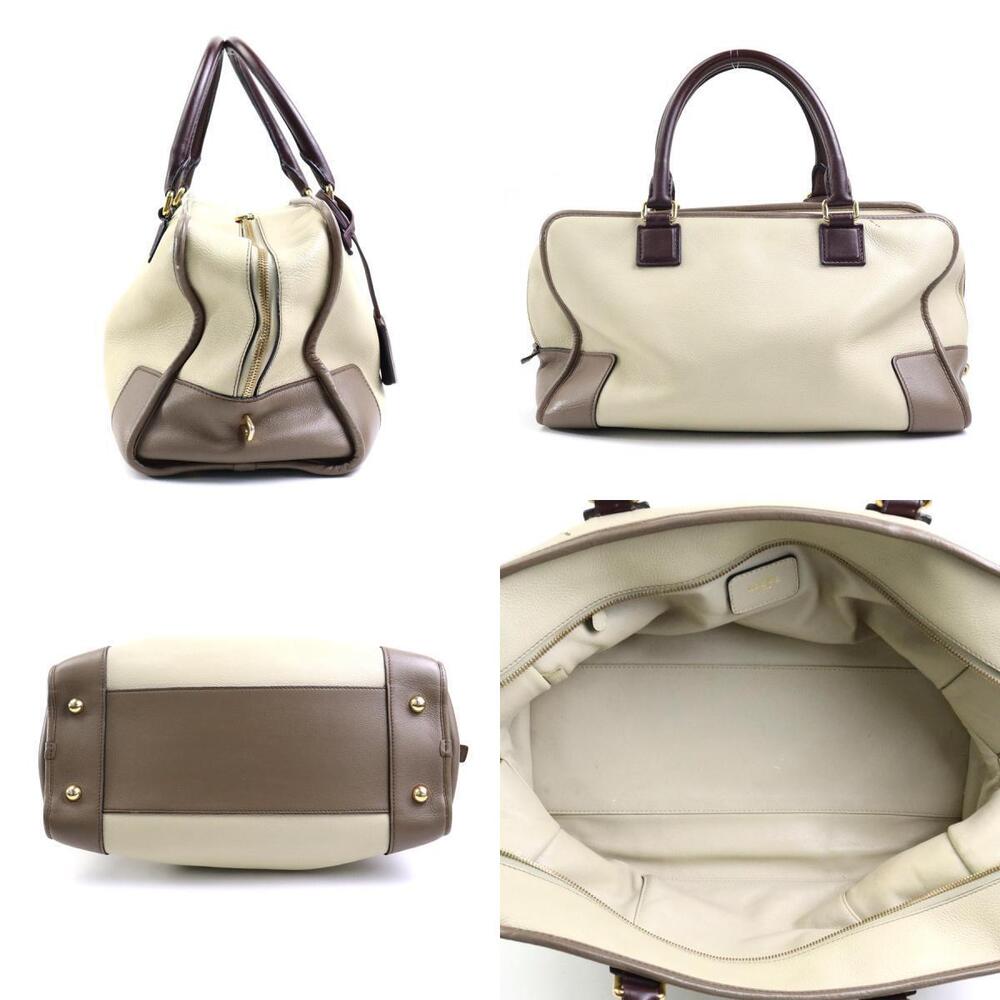 Loewe Greige Leather Gray Handbag Amazona Gold